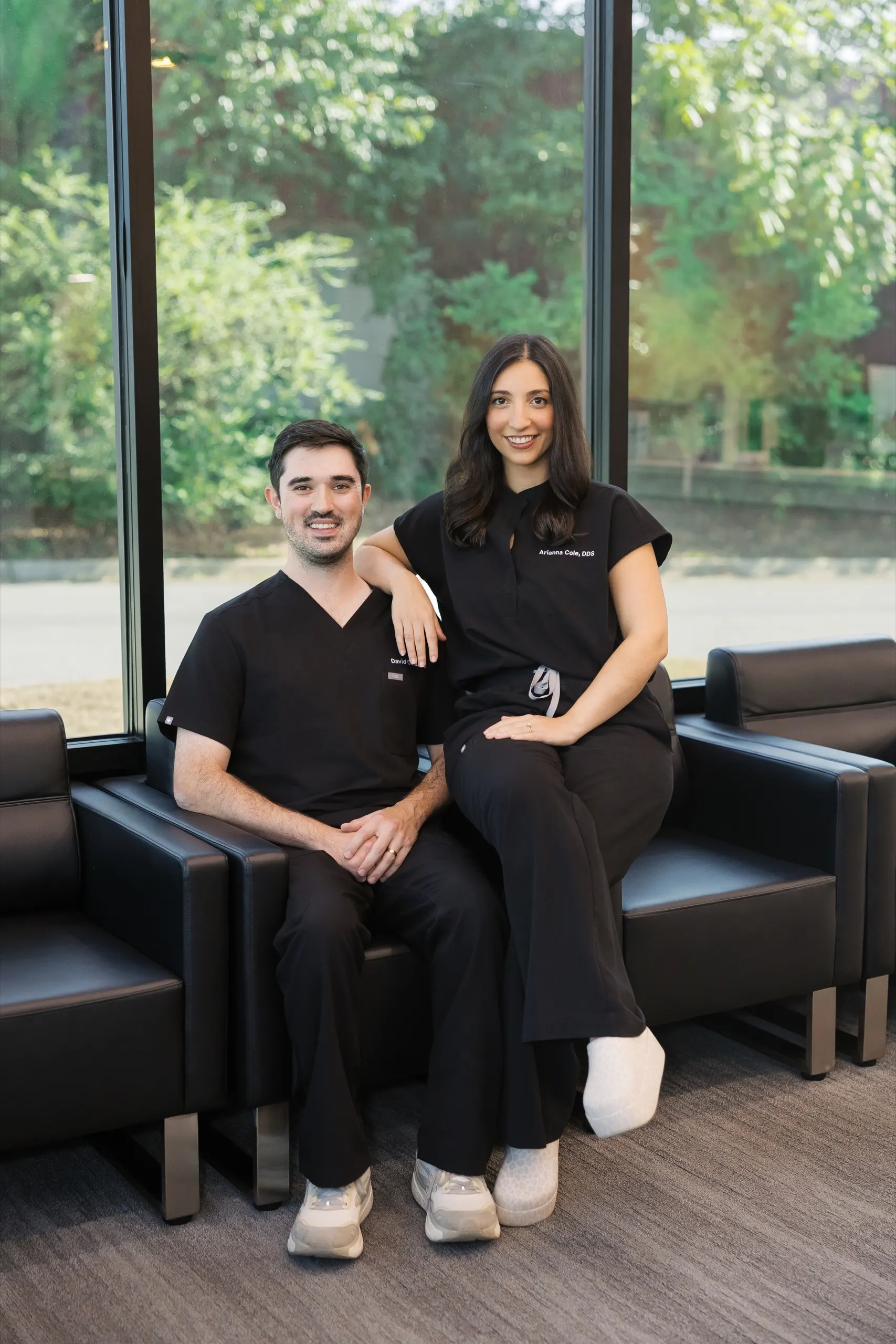 Dr. David Cole and Dr. Arianna Cole together at Elite Dental in Little Rock.